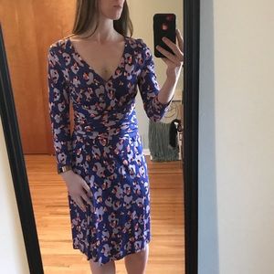 Ann Taylor purple orchid dress 0 long sleeve